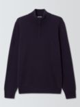 John Lewis Cashmere Half Zip Jumper, Nightshade