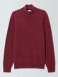 John Lewis Cashmere Half Zip Jumper, Ruby Wine