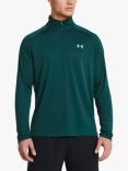 Under Armour Tech 2.0 1/2 Zip Long Sleeve Gym Top, Teal/Turquoise