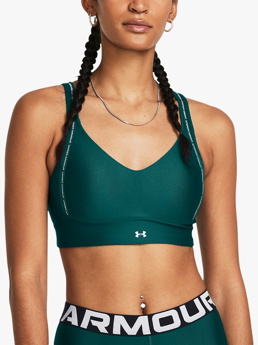 Under Armour Infinity 2.0 Low Strappy Sports Bra, Hydro Teal/White at John  Lewis & Partners