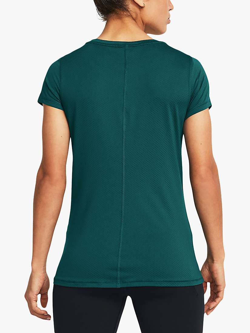 Buy Under Armour HeatGear Armour Short Sleeve Gym Top, Hydro Teal/White Online at johnlewis.com