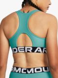 Under Armour HeatGear® Armour Mid Branded Sports Bra, Turquoise/White