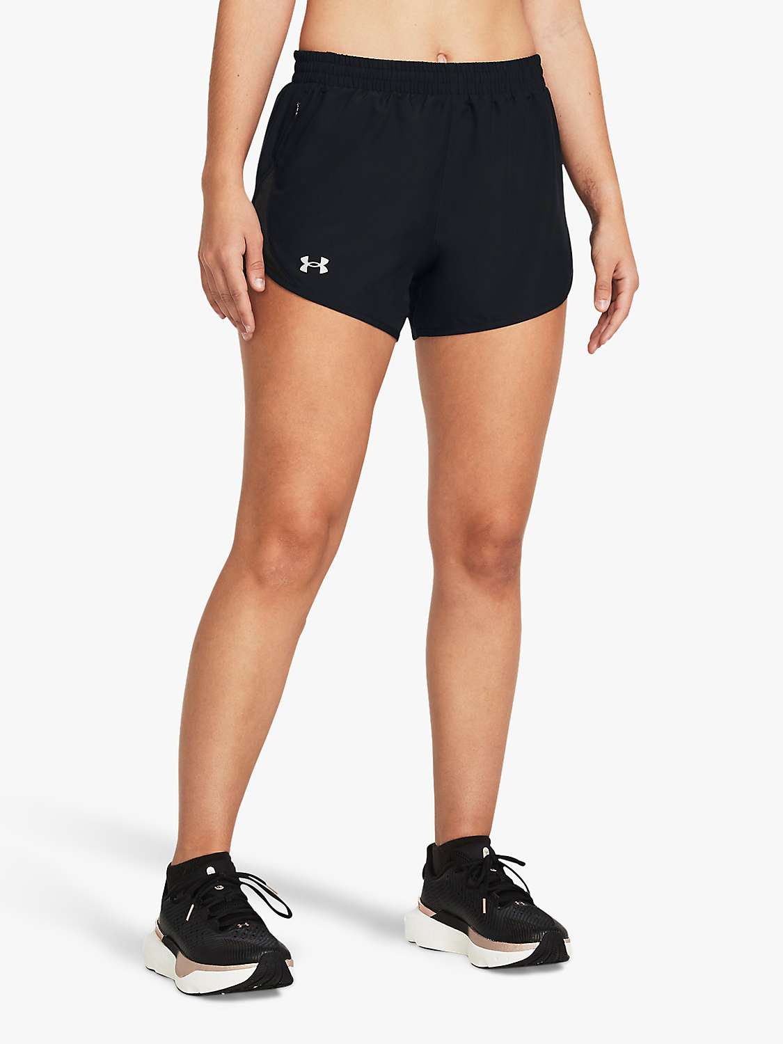 Buy Under Armour Fly-By 3" Women's Running Shorts, Black/Reflective Online at johnlewis.com