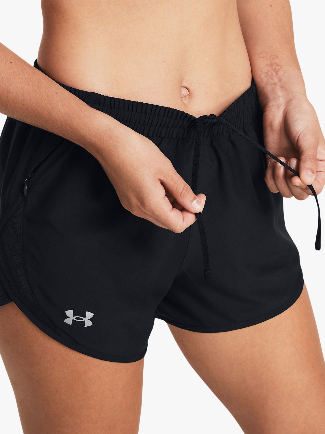 Under Armour Fly-By 3" Women's Running Shorts, Black/Reflective, XS