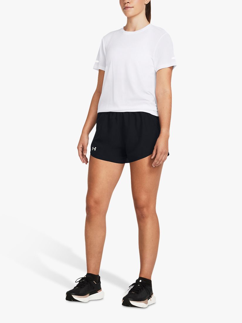 Buy Under Armour Fly-By 3" Women's Running Shorts, Black/Reflective Online at johnlewis.com