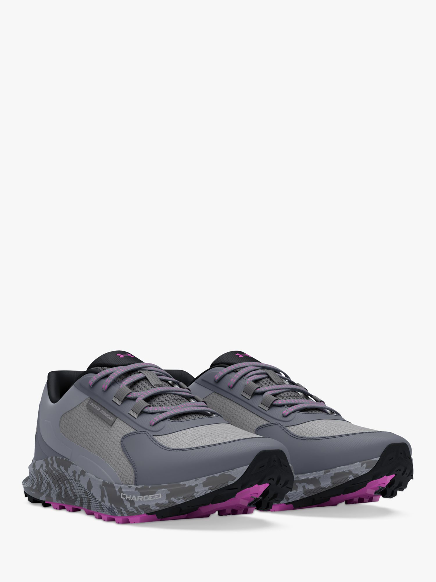 Buy Under Armour Bandit Trail 3 Running Shoes, Gray/Magenta Online at johnlewis.com
