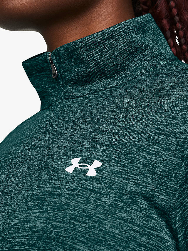 Under Armour Tech 1/2 Zip Training Top, Hydro Teal / White