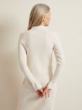 Phase Eight Irina Ribbed Button Detail Knit Top, Ivory