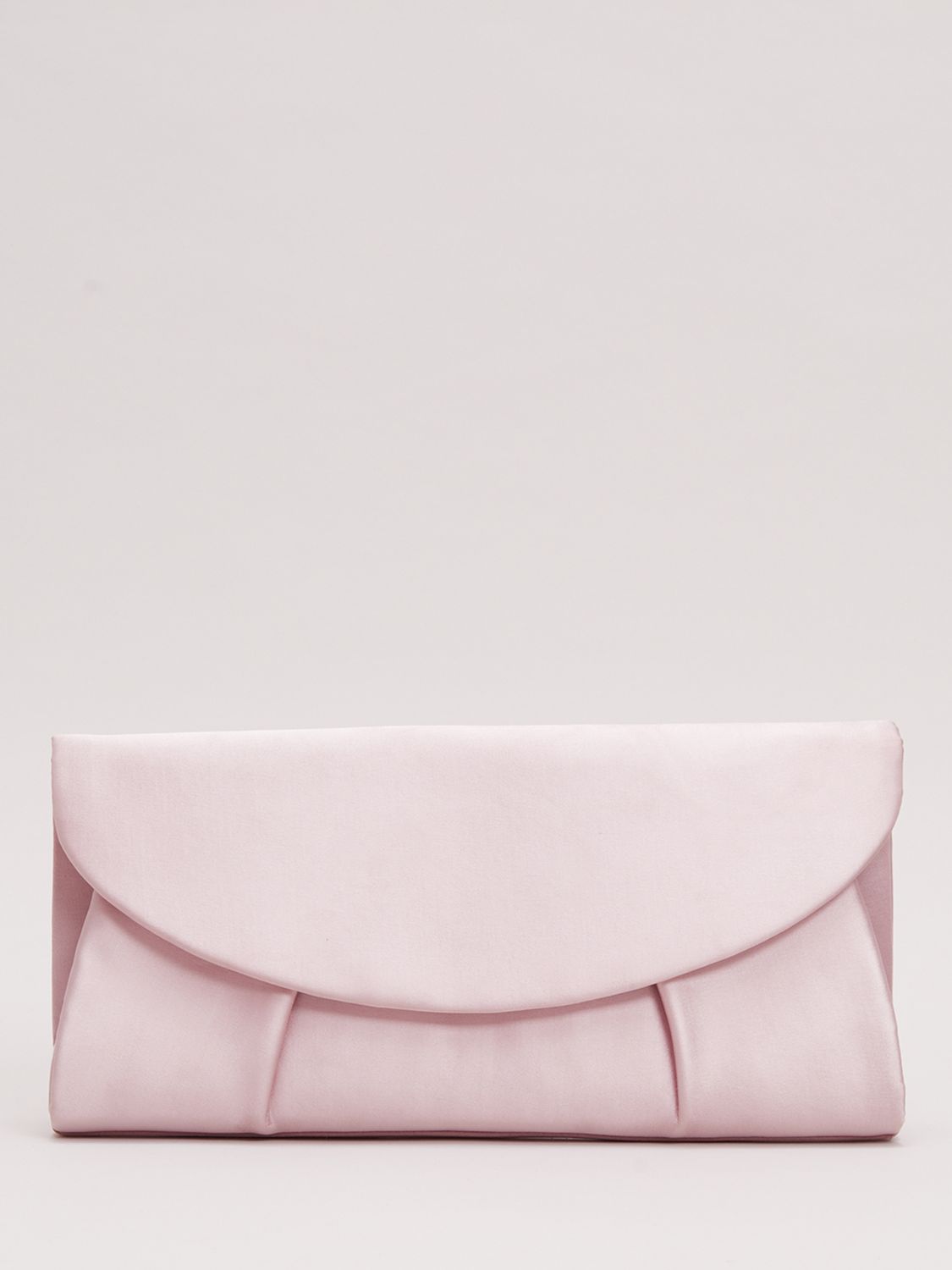 Buy Phase Eight Pleat Satin Clutch Bag, Pale Pink Online at johnlewis.com