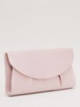Phase Eight Pleat Satin Clutch Bag, Pale Pink