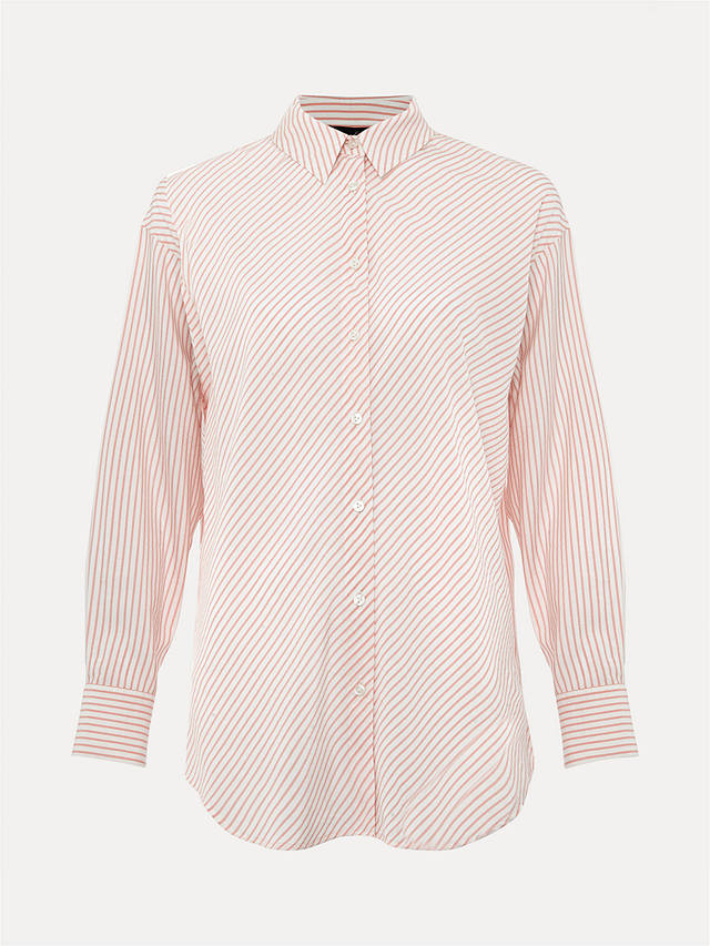 Phase Eight Bernice Stripe Shirt, White/Pink