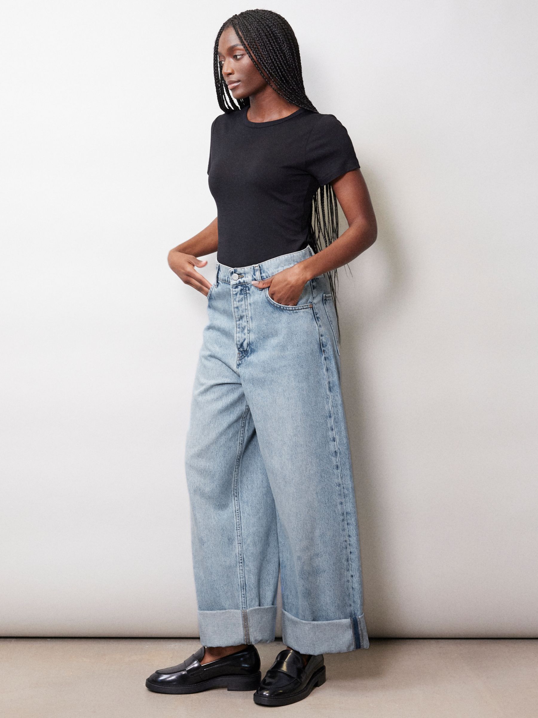 Albaray Turn Up Jeans, Indigo at John Lewis & Partners
