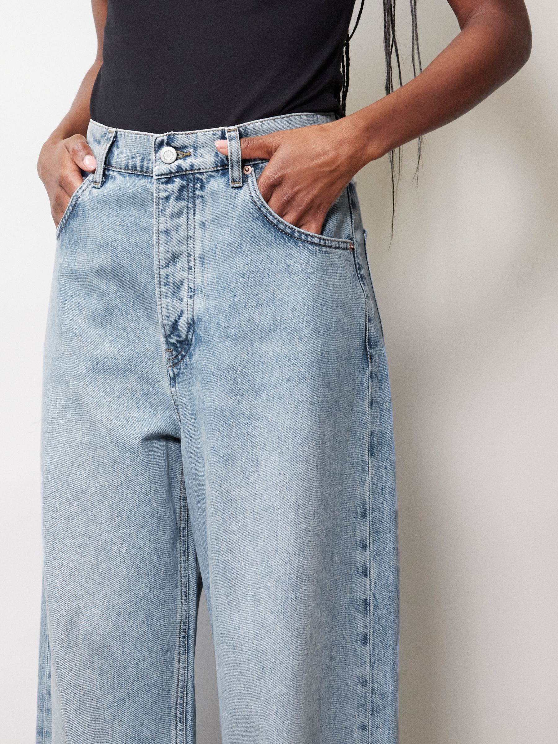 Albaray Turn Up Jeans, Indigo, 8