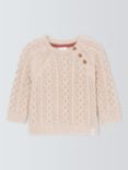John Lewis Baby Cable Knit Jumper, Oatmeal