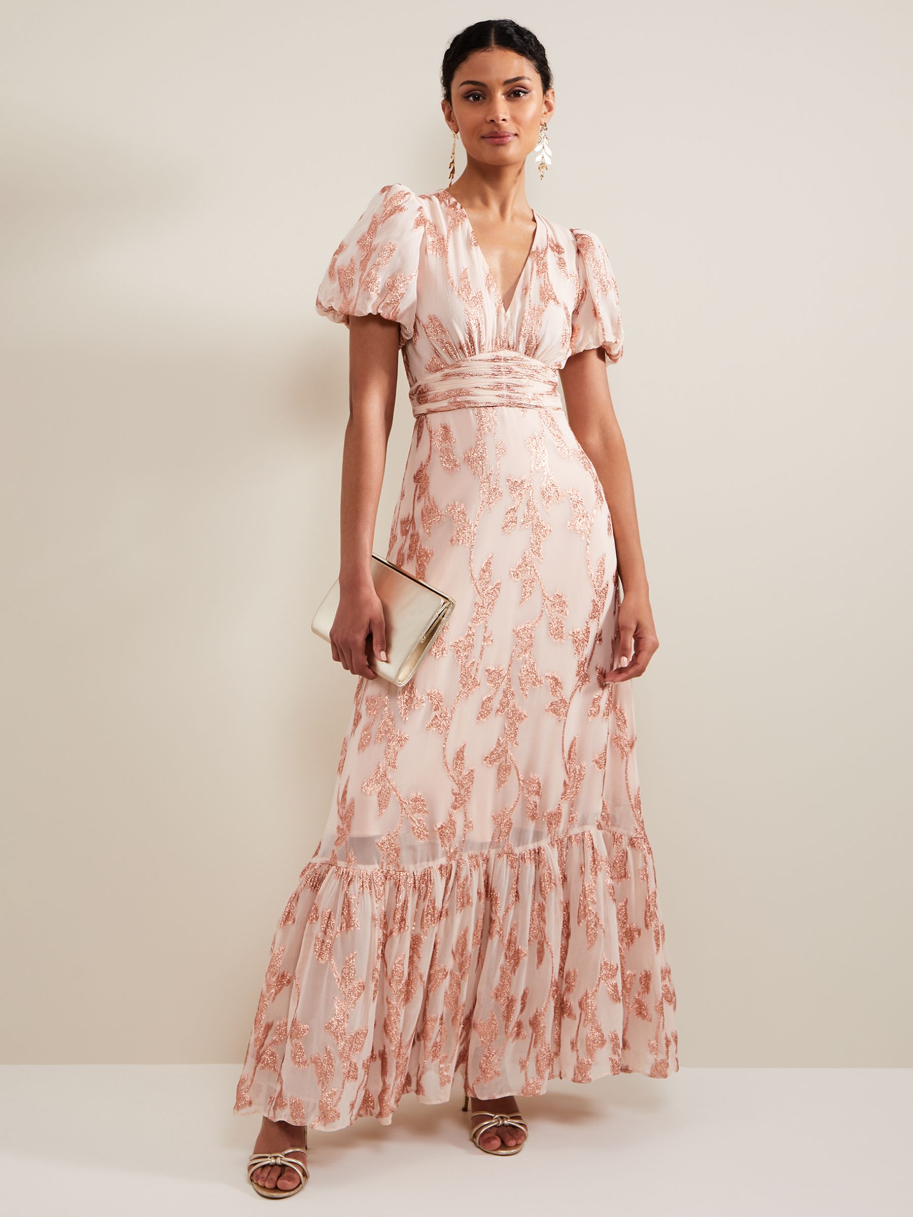 Buy Phase Eight Genette Maxi Dress, Pale Pink Online at johnlewis.com