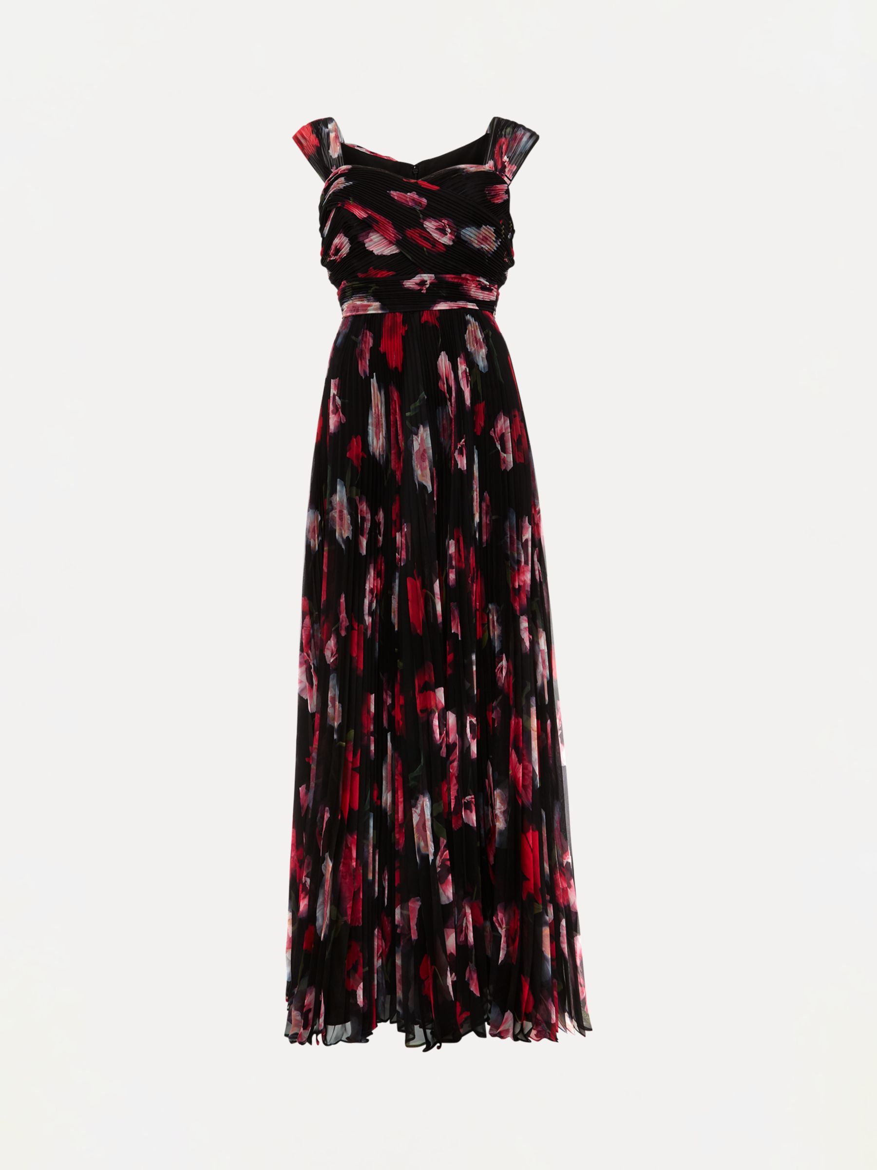 Phase Eight Collection 8 Gretal Pleated Floral Maxi Dress, Black/Multi ...