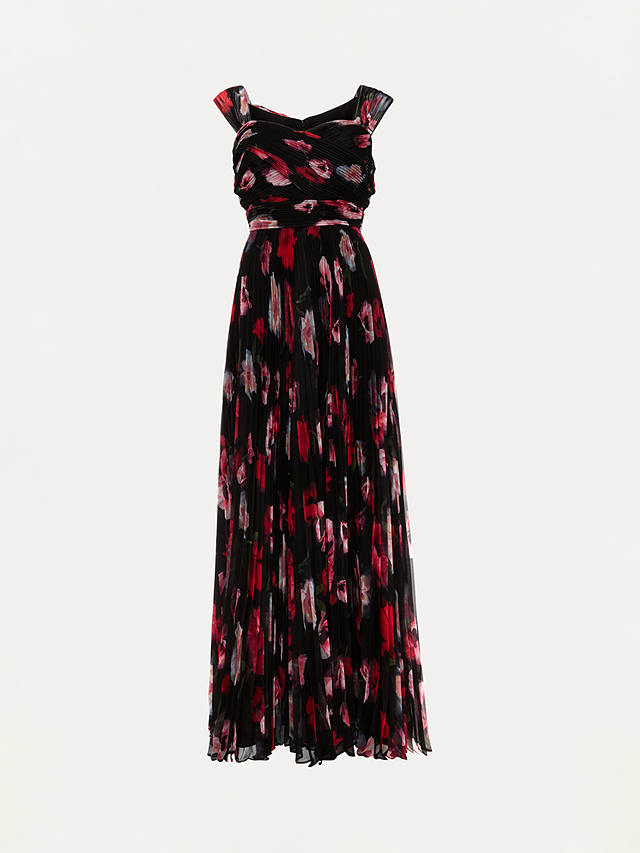 Phase Eight Collection 8 Gretal Pleated Floral Maxi Dress, Black/Multi