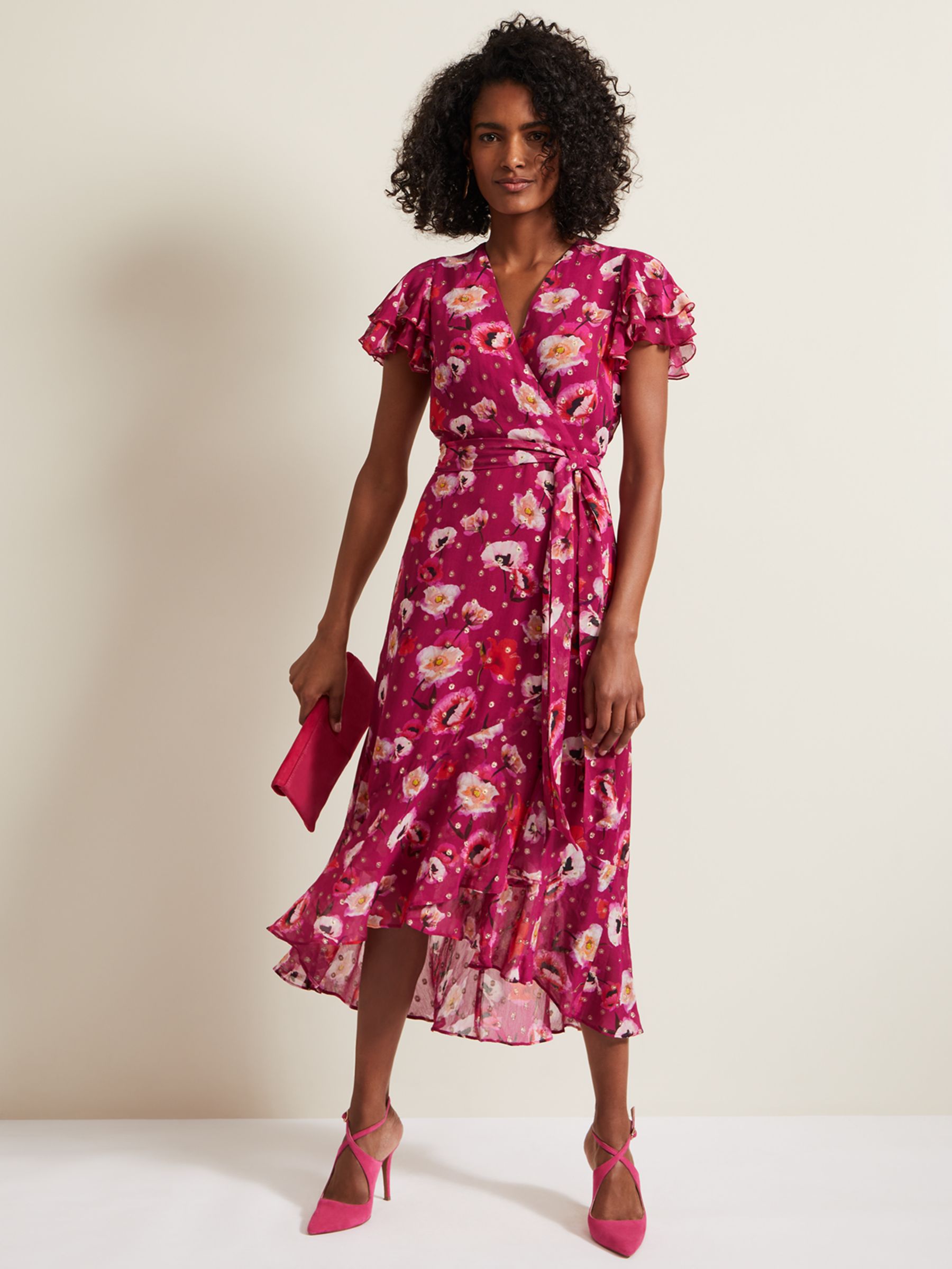 Phase Eight Nadine Floral Midi Dress, Multi at John Lewis & Partners