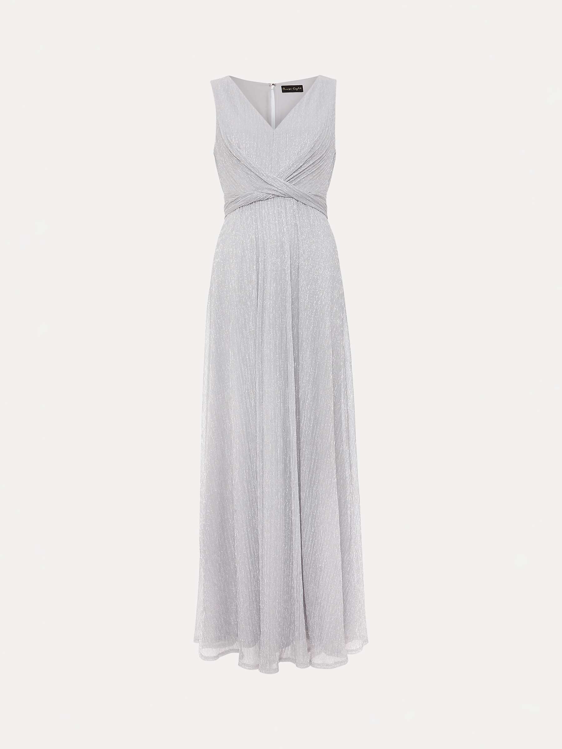 Buy Phase Eight Collection 8 Artemis Shimmer Maxi Dress, Silver Online at johnlewis.com
