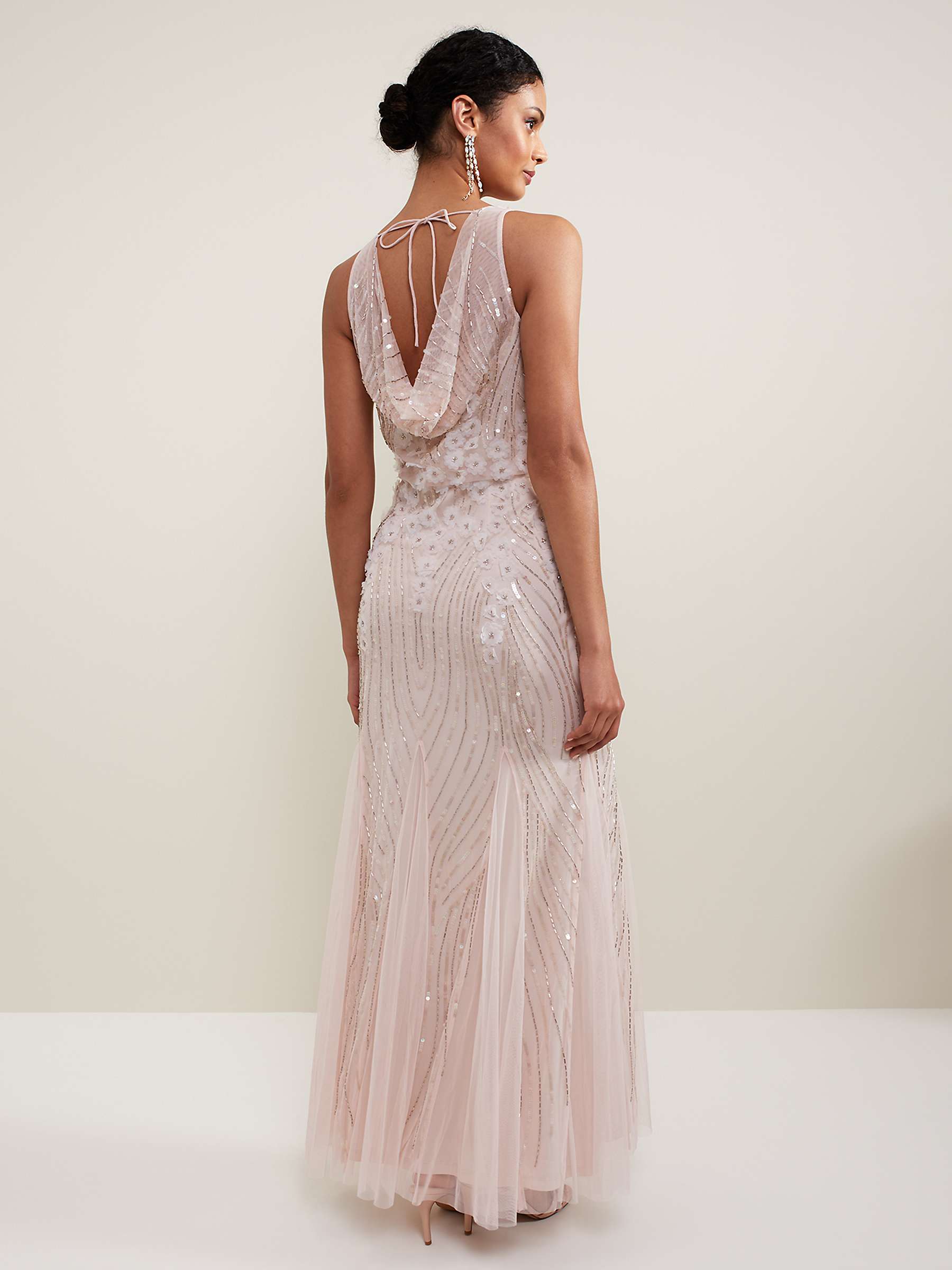 Buy Phase Eight Collection 8 Lexi Cowl Back Embellished Maxi Dress, Pale Pink Online at johnlewis.com