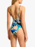 Seafolly Rio Abstract Print Swimsuit, Jade