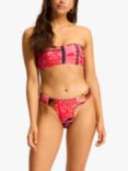 Seafolly Atlantis Geometric Print Bustier Swim Top, Paradise Pink, Paradise Pink