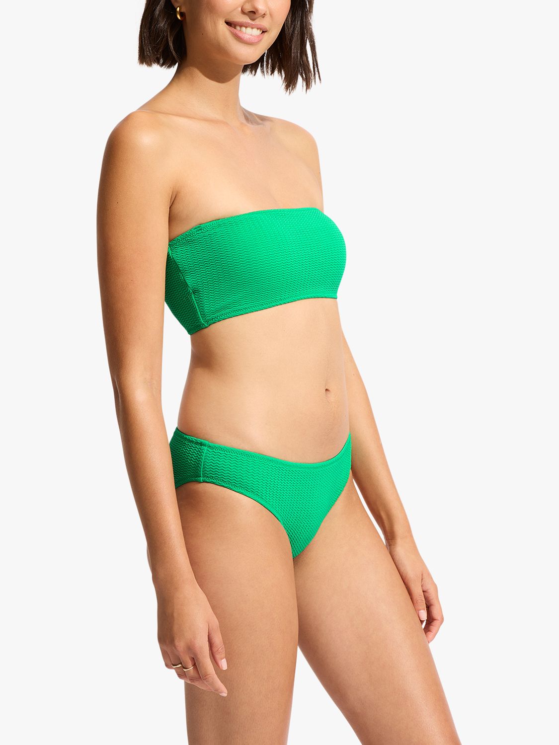 Seafolly Sea Dive Bandeau Bikini Top, Jade, 8