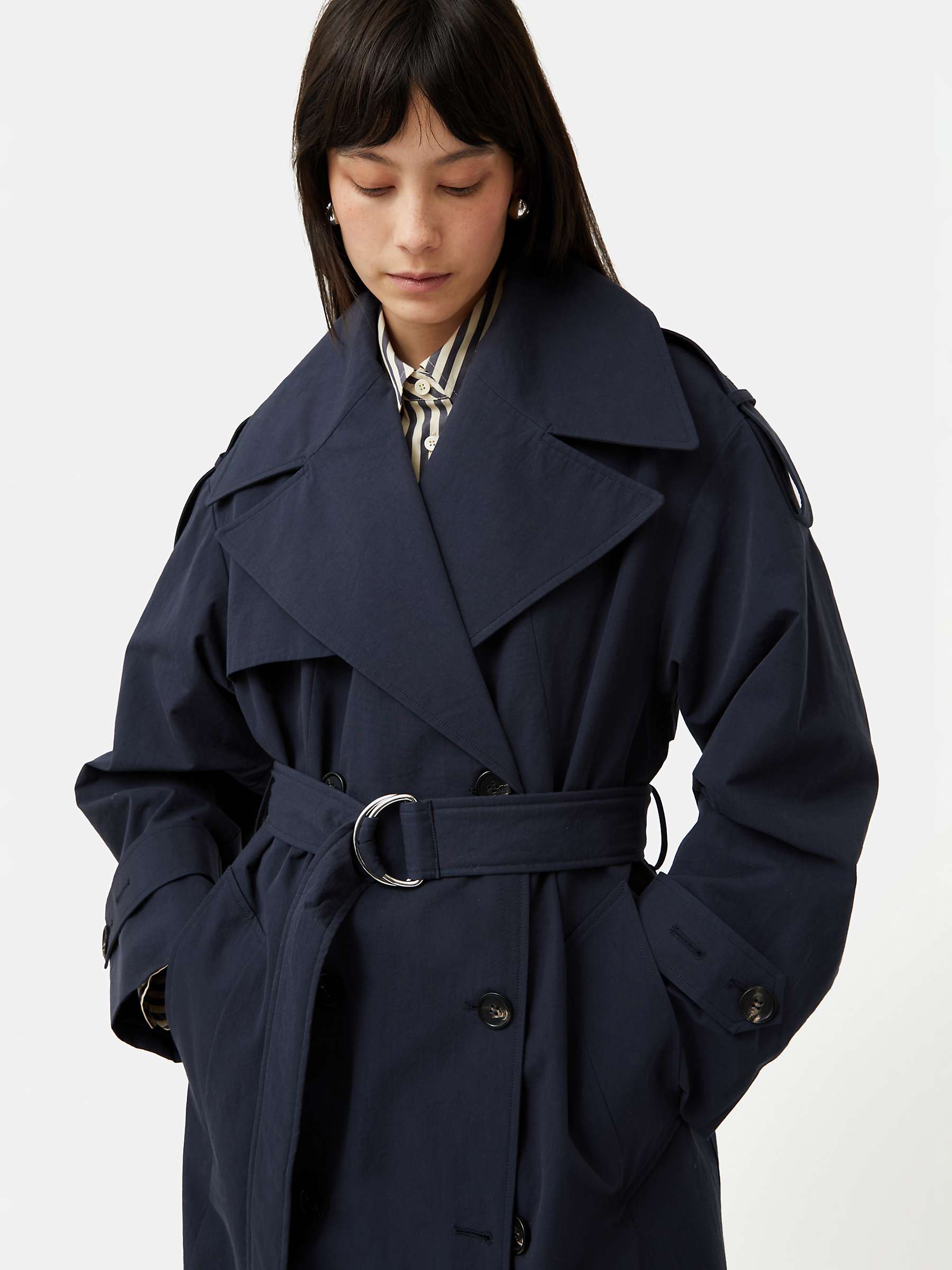 Buy Jigsaw Nelson Trench Coat, Navy Online at johnlewis.com