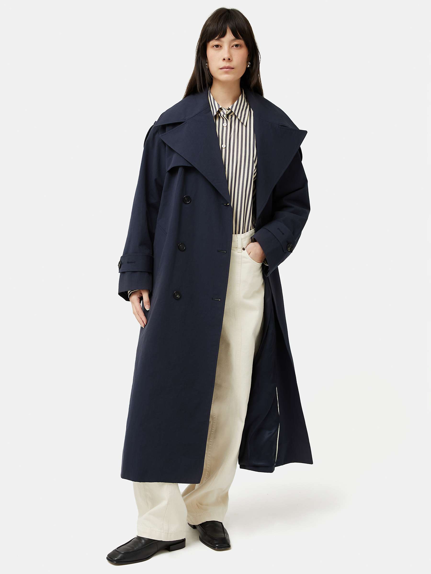 Buy Jigsaw Nelson Trench Coat, Navy Online at johnlewis.com