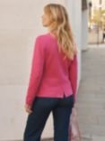 NRBY Lima Cotton Cashmere Heavy Knit Jacket, Cherry Pink