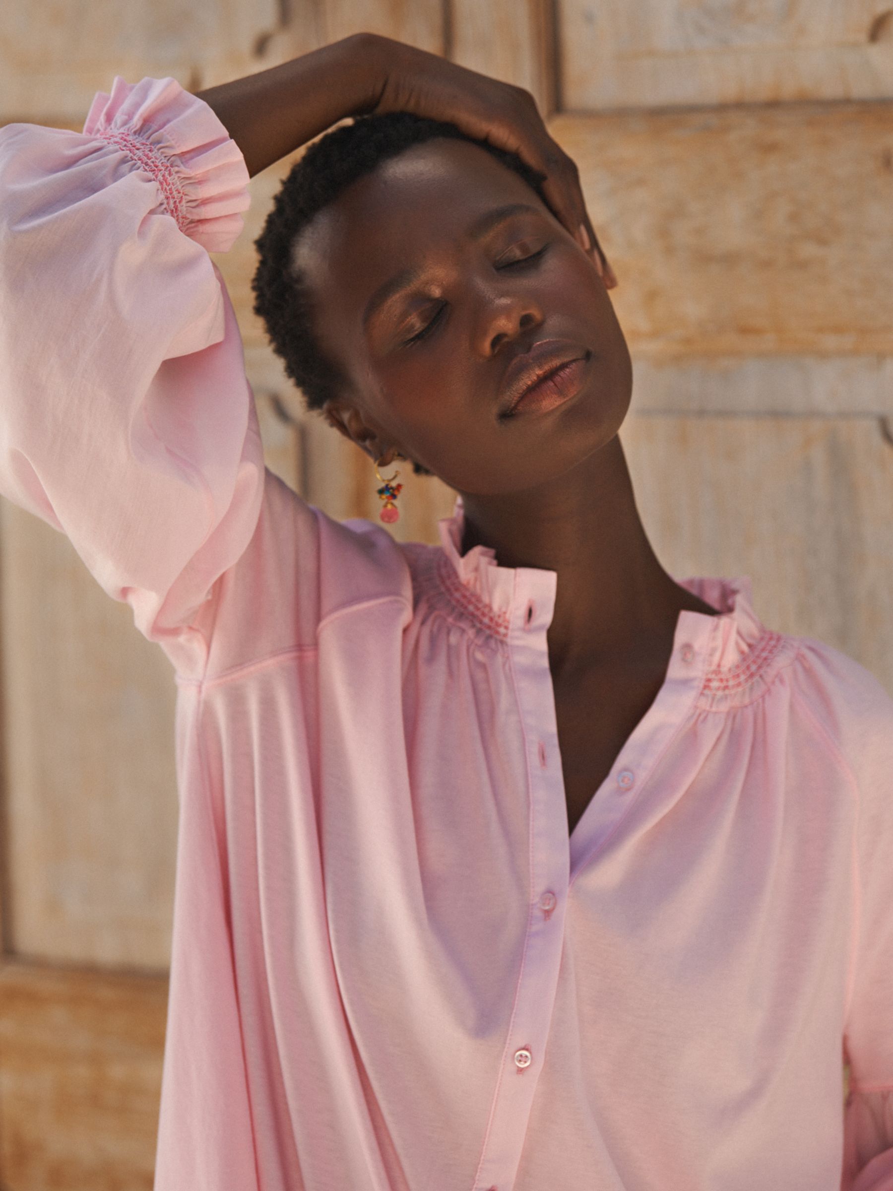 Women's Cotton Oversized Shirt in Pink