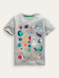 Mini Boden Kids' Glow-In-The-Dark Space Educational T-Shirt