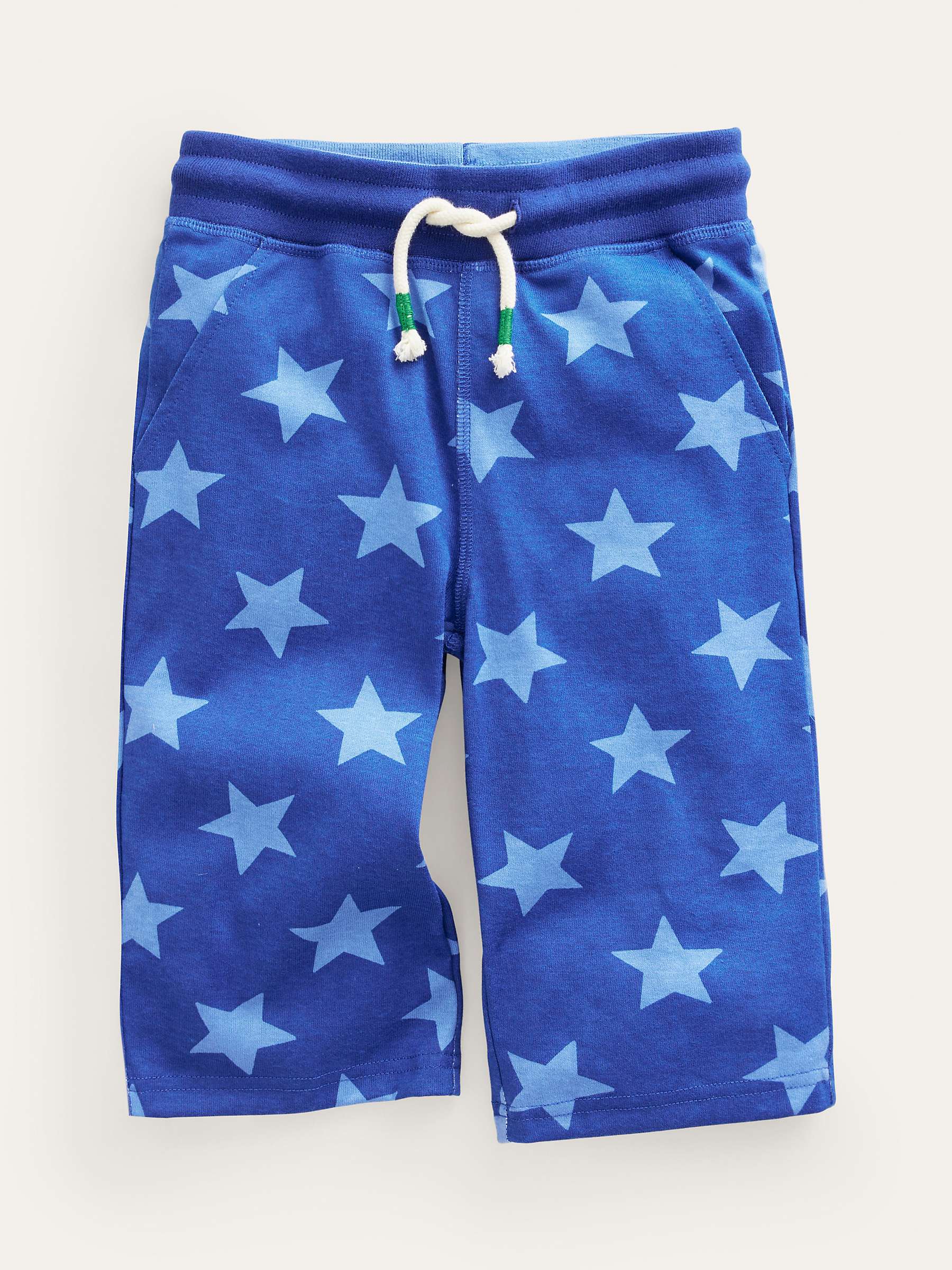 Buy Mini Boden Kids' Jersey Star Print Baggies Shorts, Sapphire Blue Online at johnlewis.com
