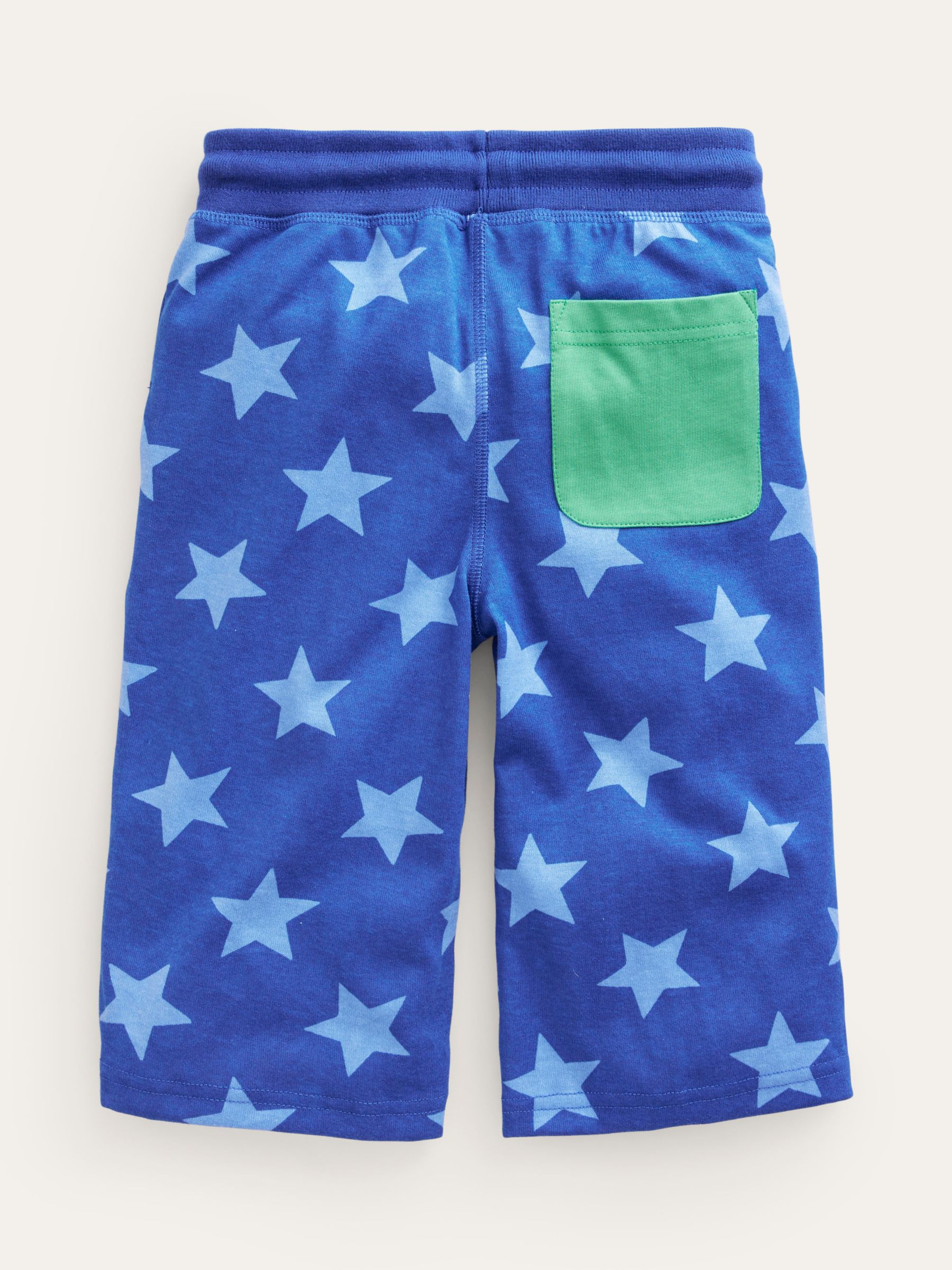 Mini Boden Kids' Jersey Star Print Baggies Shorts, Sapphire Blue, 3 years