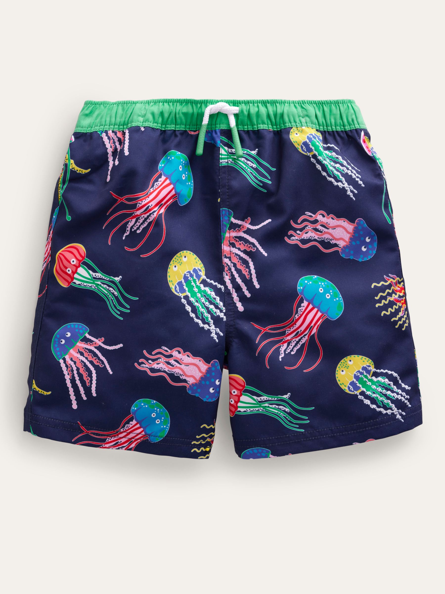 Mini Boden Kids' Jellyfish Swim Shorts, Blue/Multi, 2-3 years