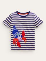 Mini Boden Kids' Superstitch Shark T-Shirt, Gooseberry Yellow, £23.00