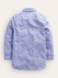 Mini Boden Kids' Embroidered Bunny Oxford Shirt, Blue