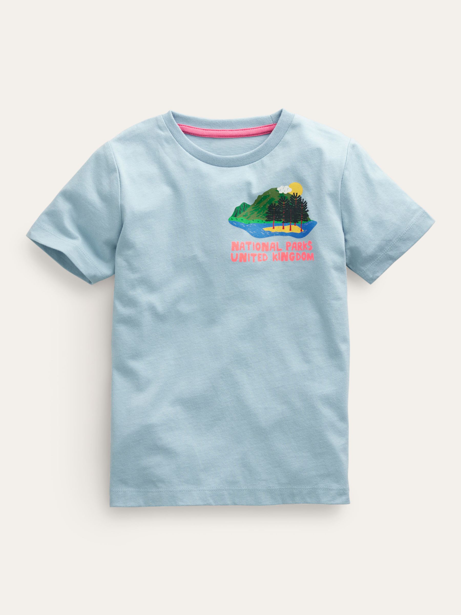 Mini Boden Kids' Front & Back Park Graphic T-Shirt, Forget Me Not Blue ...