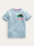 Mini Boden Kids' Front & Back Park Graphic T-Shirt, Forget Me Not Blue