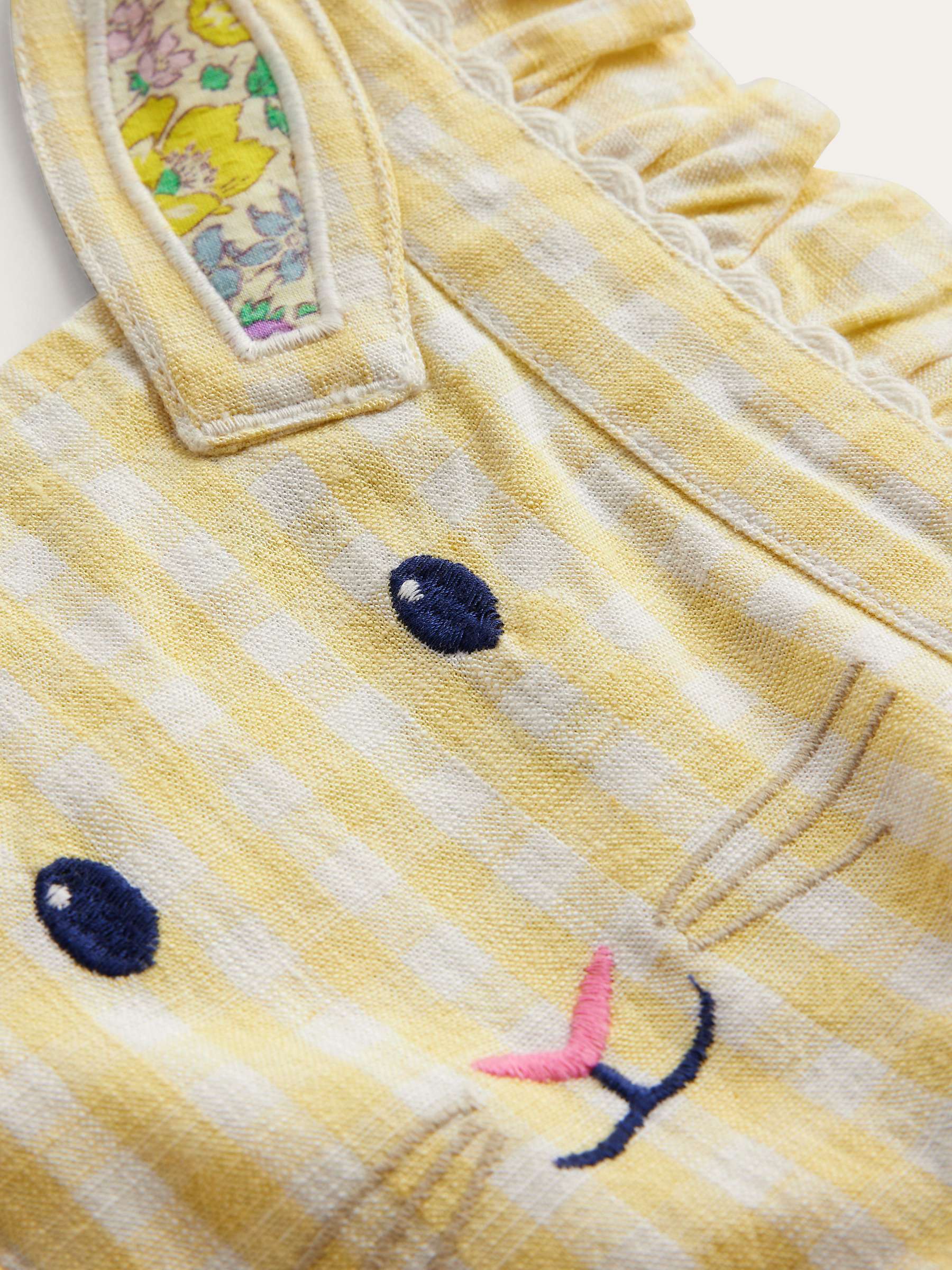 Buy Mini Boden Kids' Charming Bunny Pinafore Dress, Honey/Ivory Online at johnlewis.com