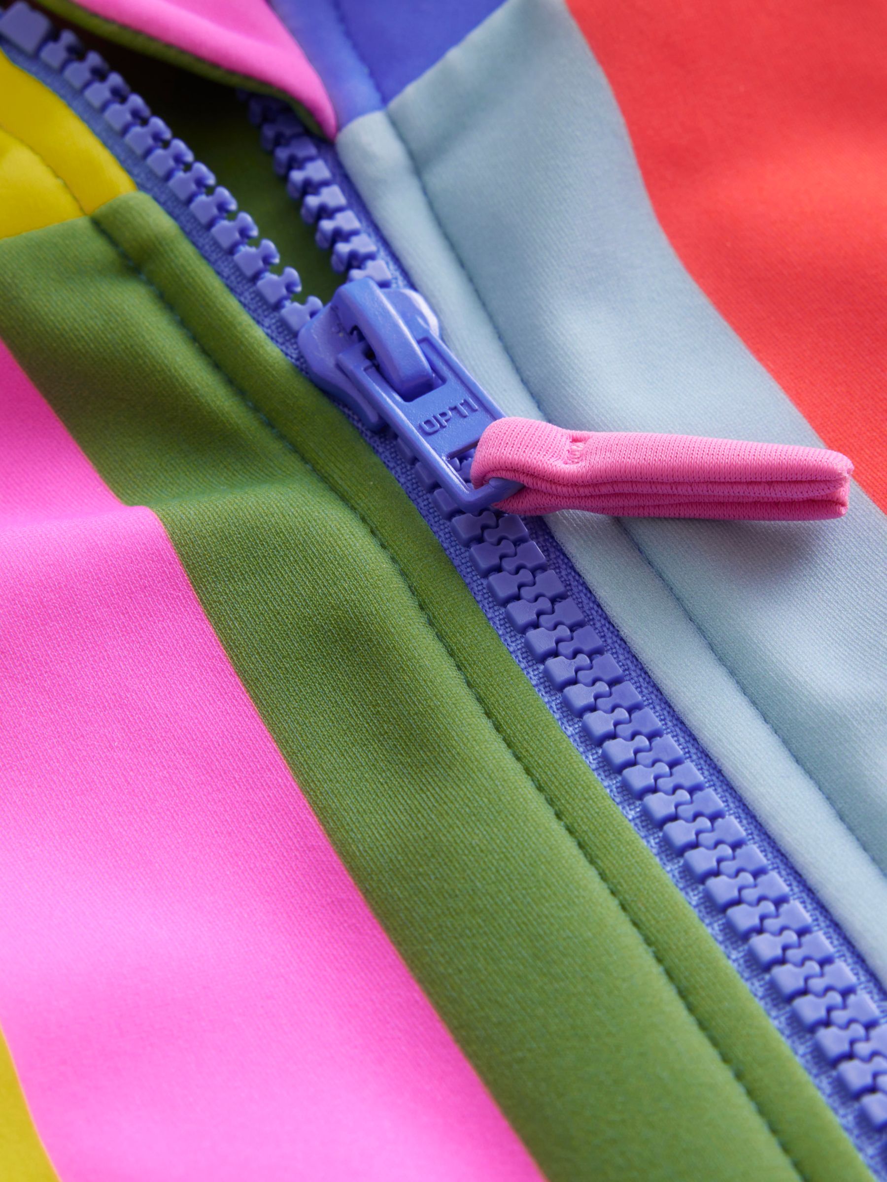 Buy Mini Boden Kids' Rainbow Stripe Long Sleeved Swimsuit, Multi Online at johnlewis.com
