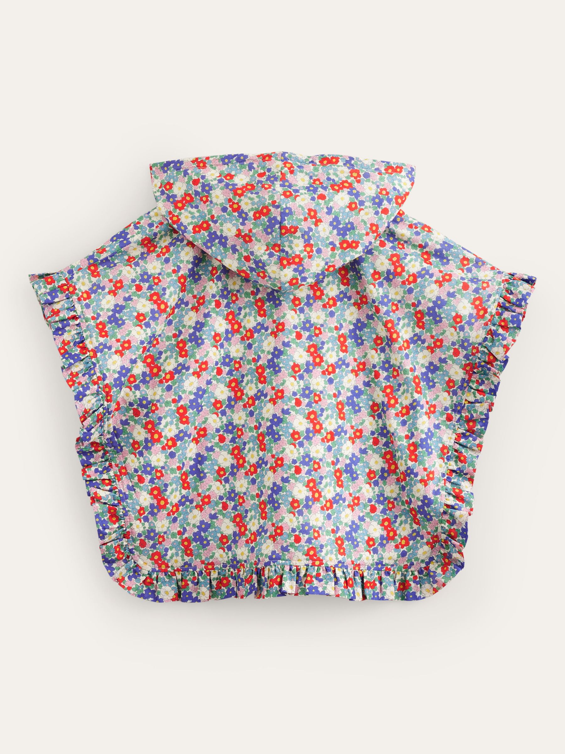 Buy Mini Boden Kids' Floral Towelling Hoodie Poncho, Nautical Floral Online at johnlewis.com
