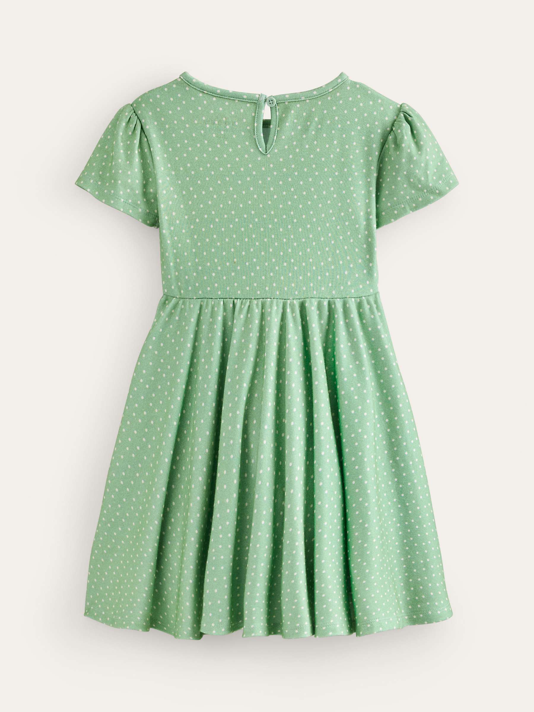 Buy Mini Boden Kids' Flutter Floral Twirly Dress, Pistachio Green Online at johnlewis.com