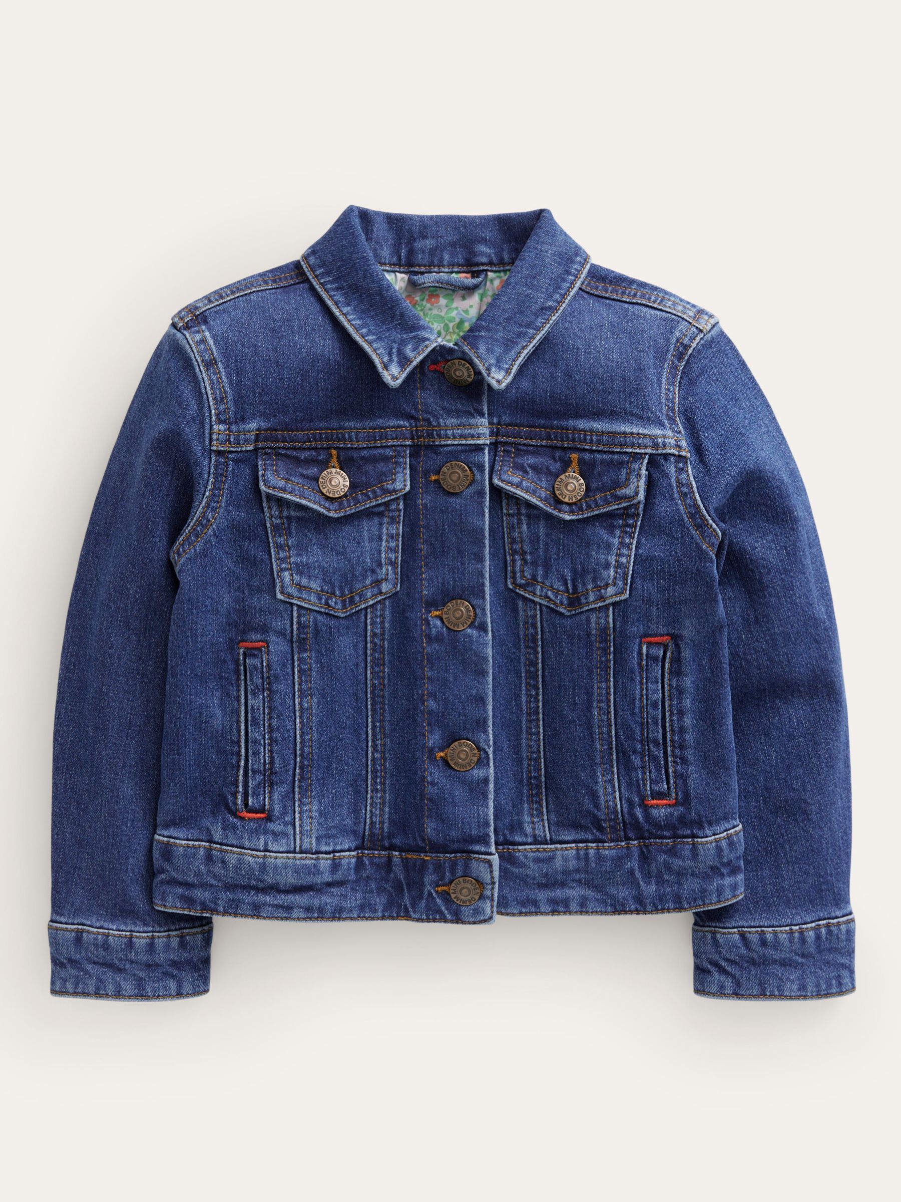 Mini Boden Kids' Everyday Denim Jacket, Mid Vintage, 2-3 years
