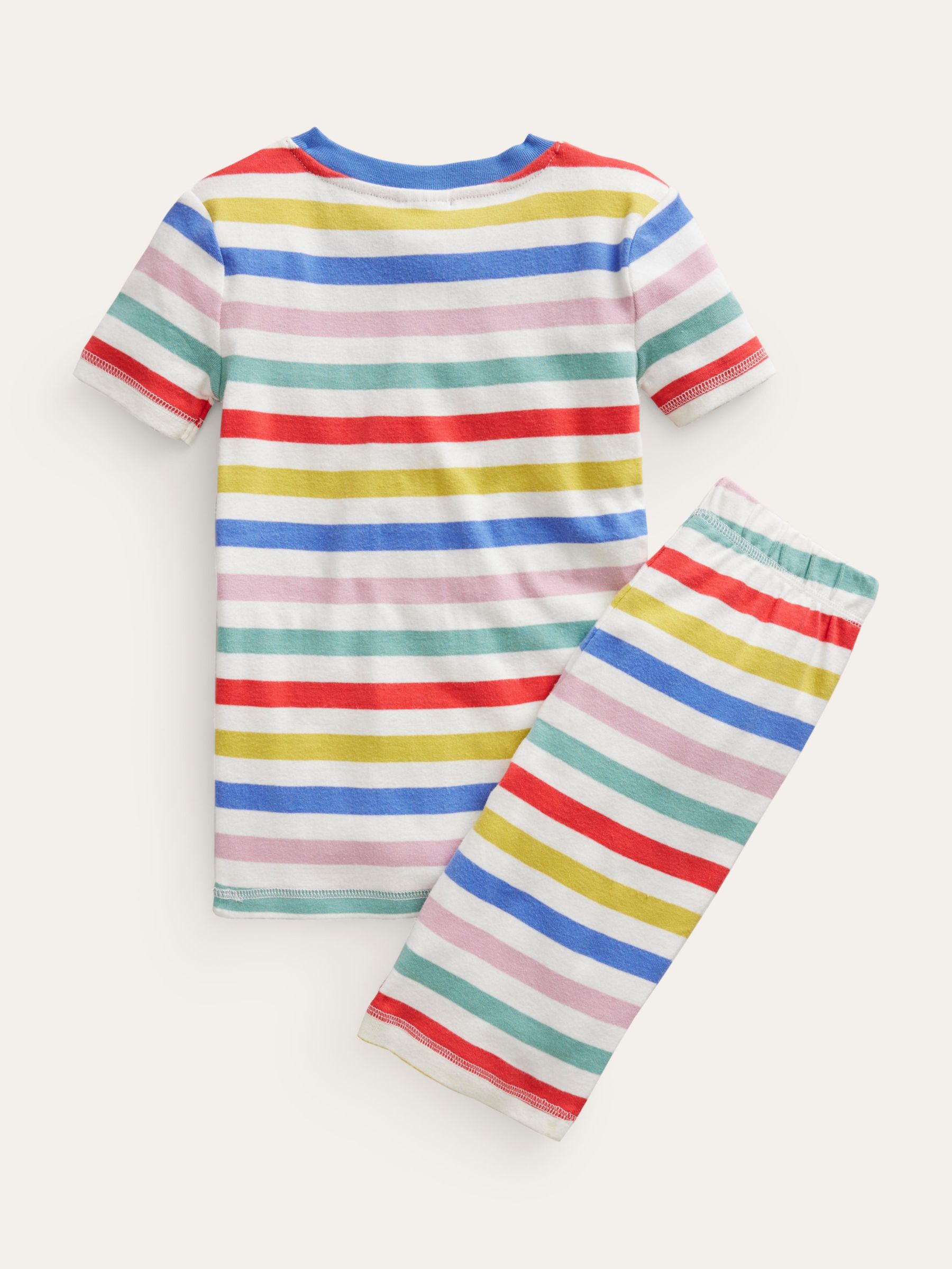 Buy Mini Boden Kids' Snug Striped Short John Pyjamas, Jam/Georgian Blue Online at johnlewis.com