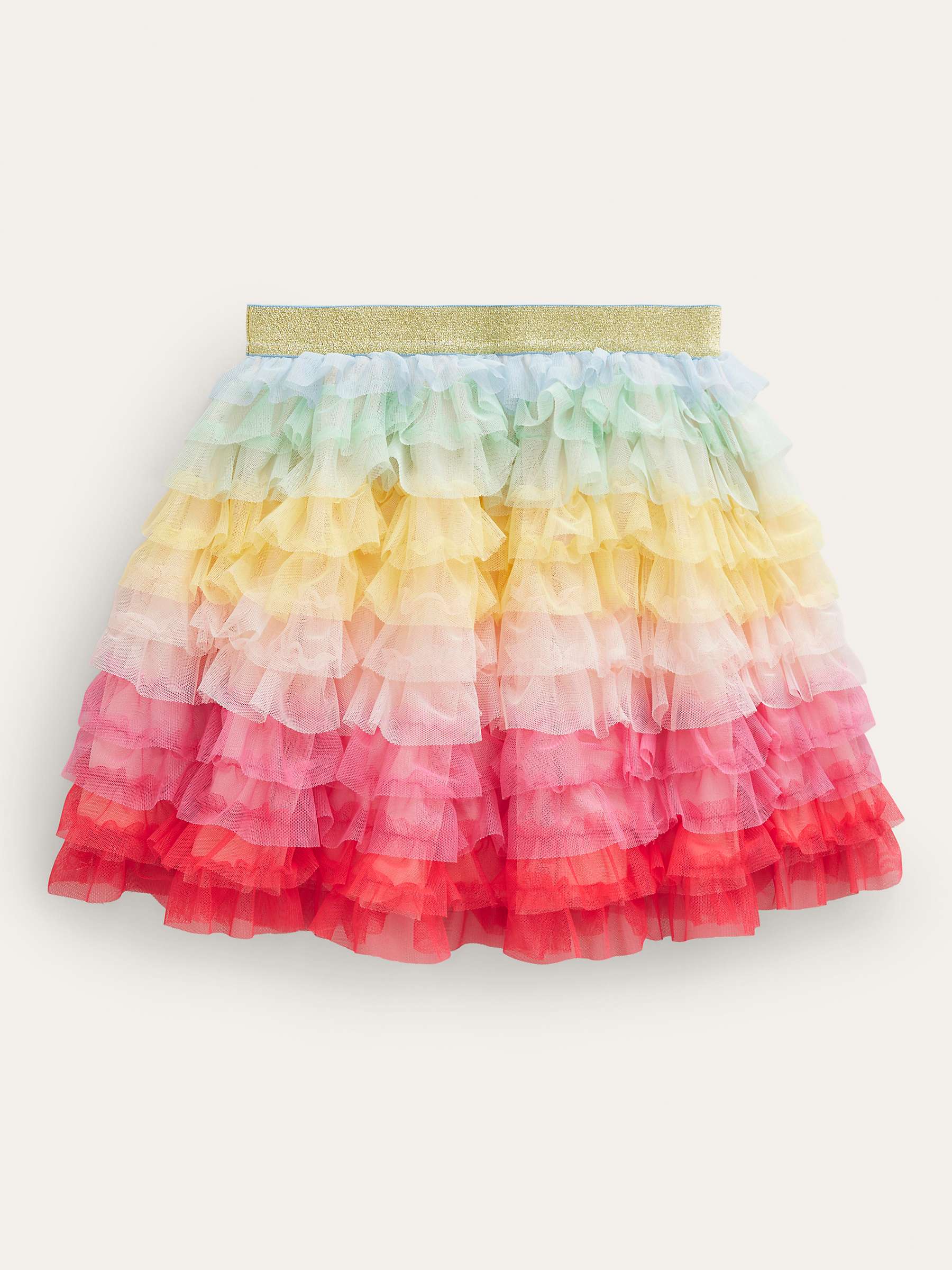 Buy Mini Boden Kids' Rainbow Tulle Ruffle Skirt, Multi Online at johnlewis.com