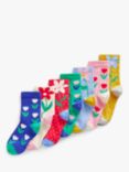 Mini Boden Kids' Floral Print Socks, Pack of 7, Multi