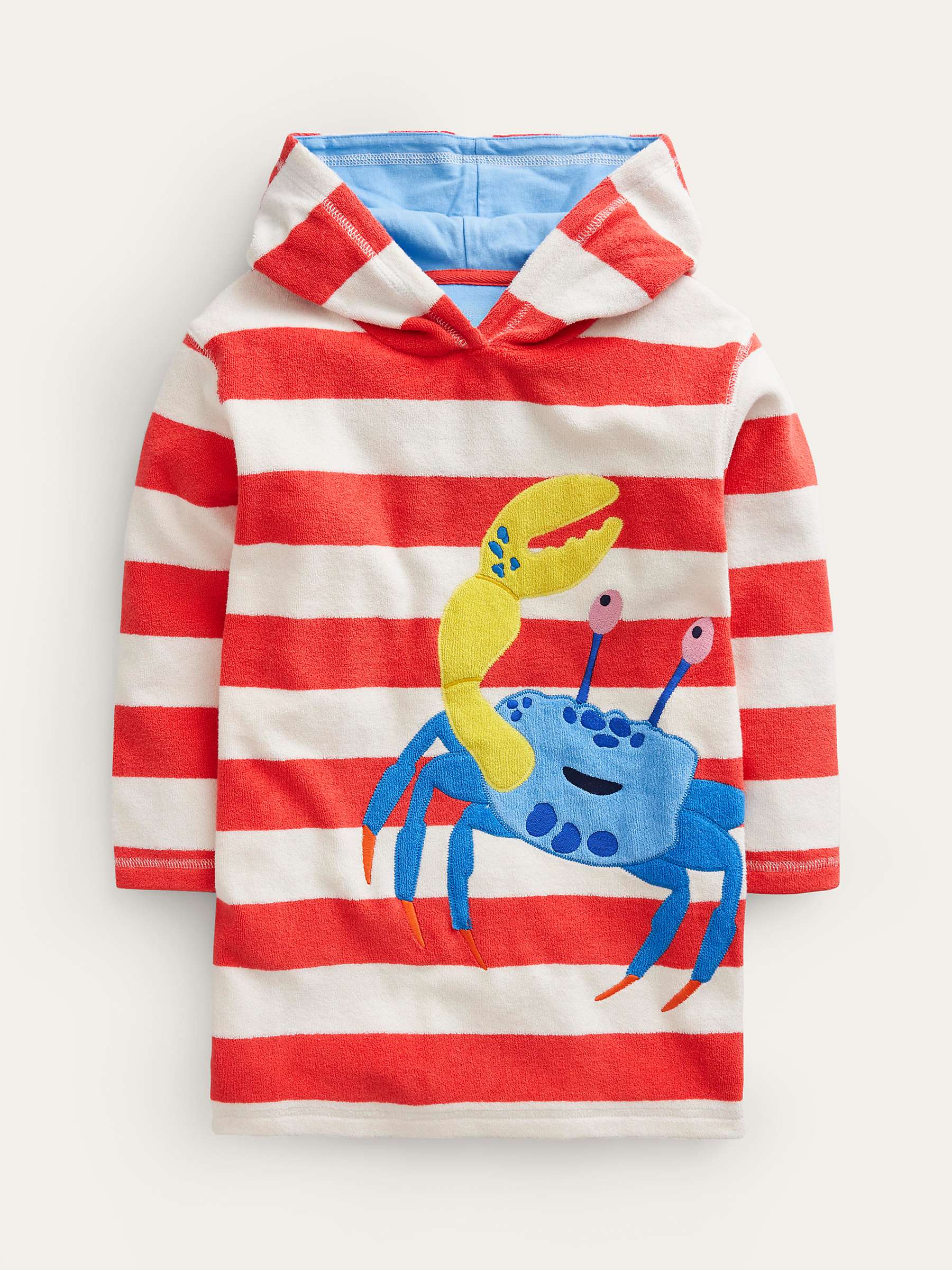 Buy Mini Boden Kids' Crab Applique Towelling Throw On, Jam/Ivory Online at johnlewis.com