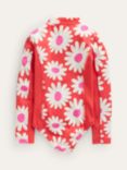 Mini Boden Kids' Floral Print Long Sleeve Swimsuit, Cayenne Red Daisy