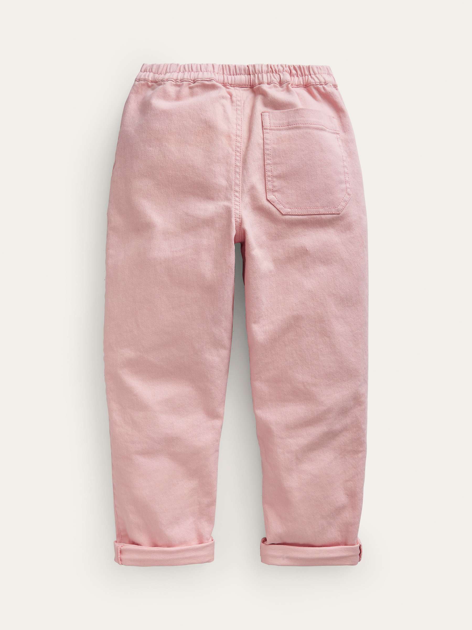 Buy Mini Boden Kids' Floral Embroidered Pull On Trousers, Dusty Pink Online at johnlewis.com